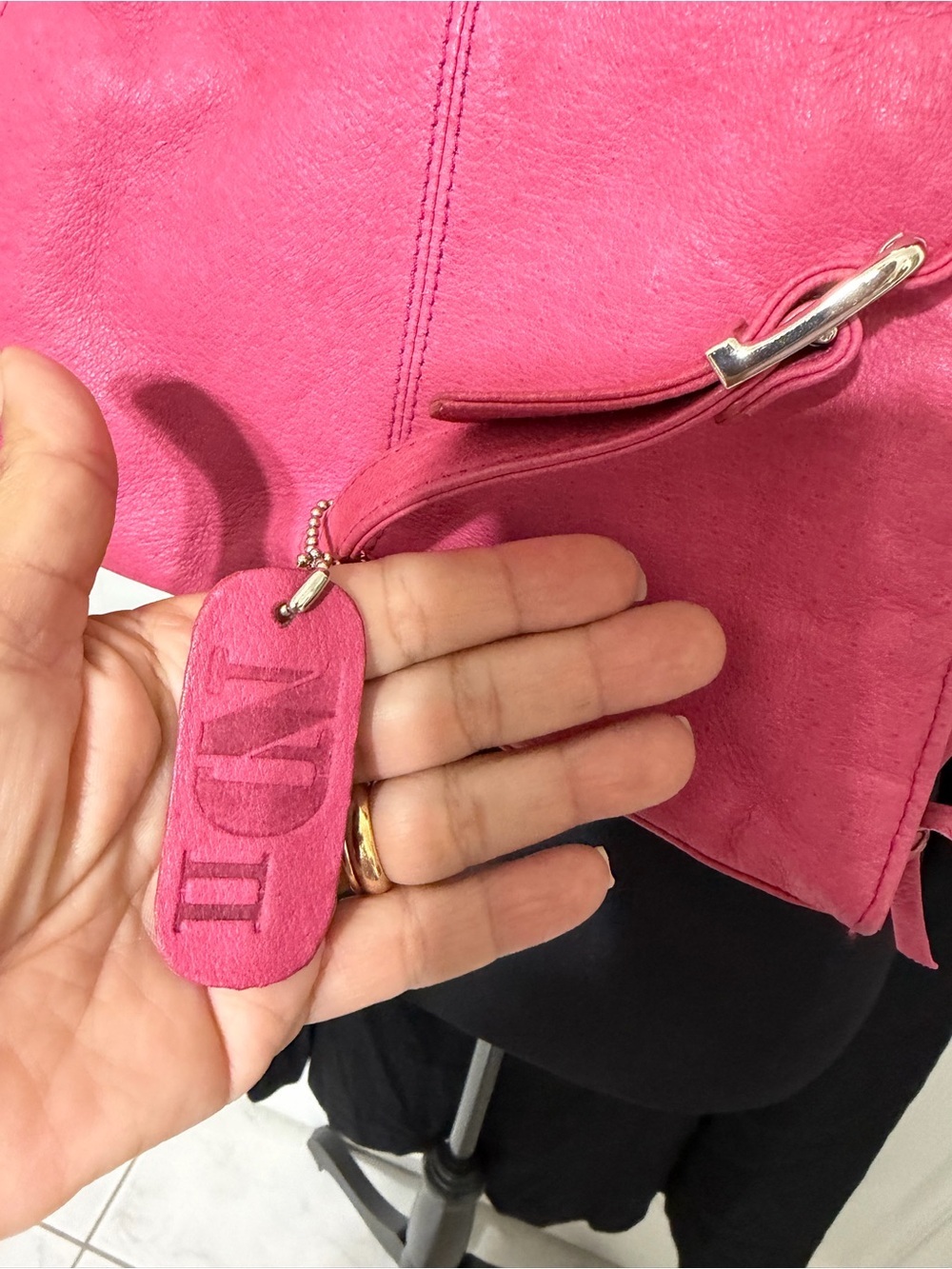Nina Donna crossbody pink bag hidden pocket - Picture 6 of 9